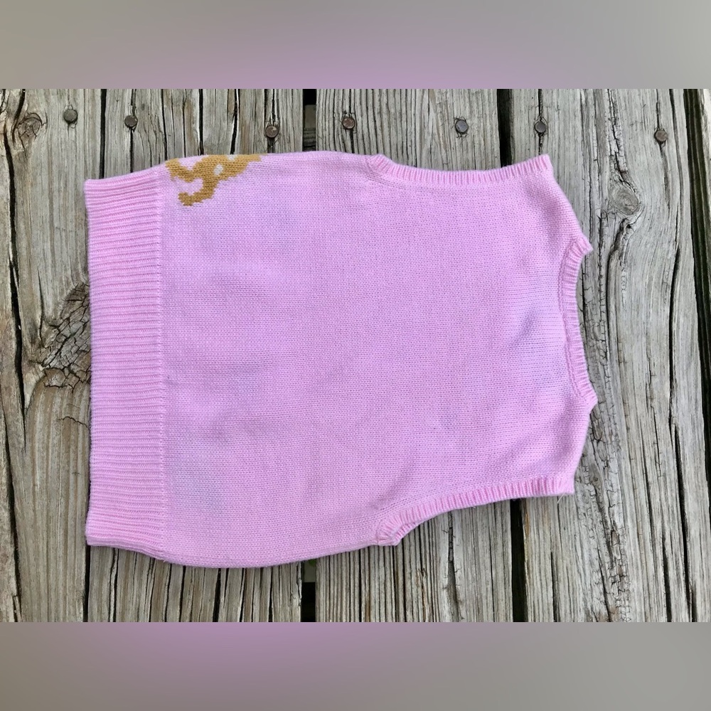 3T Girls GAP Pink Pets Intarsia Cat Dog Mouse Bird Sweater Vest Top Shirt 3 Year - Picture 7 of 7